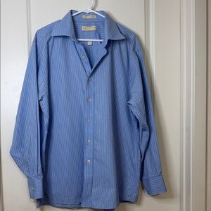 Michael Kors Blue Striped Dress Shirt